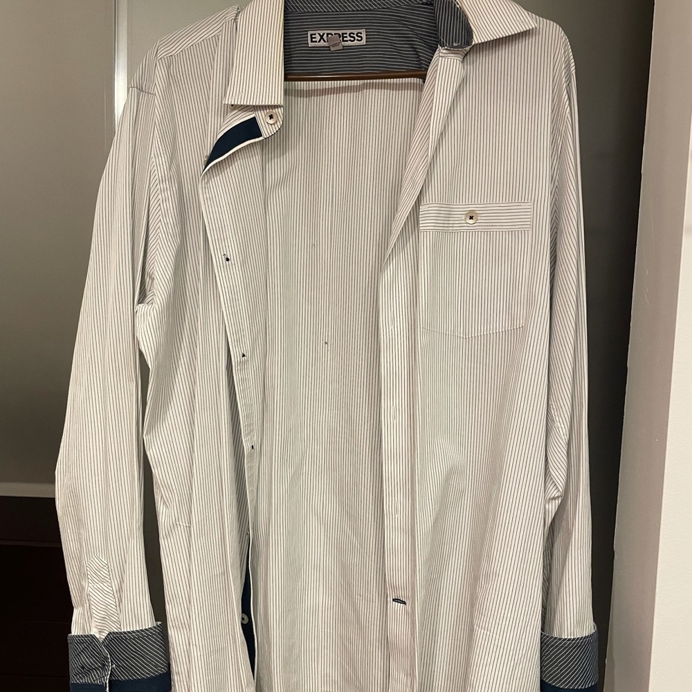 Express stripped button up